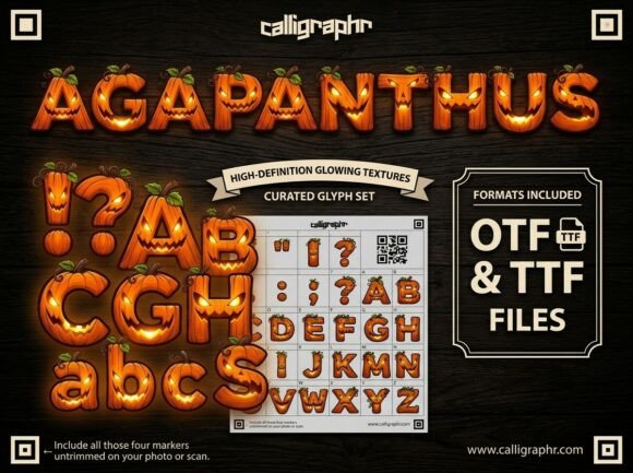 Agapanthus: Light Up the Night with a Halloween-Themed Display Font