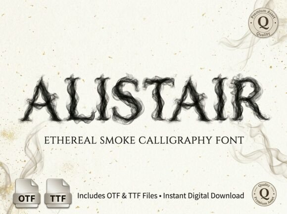 Alistair: The Ethereal Smoke Lettering Font