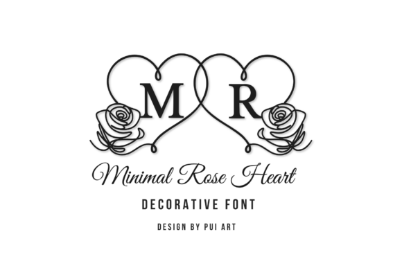 Minimal Rose Heart: Elegant Typography for Romantic Design